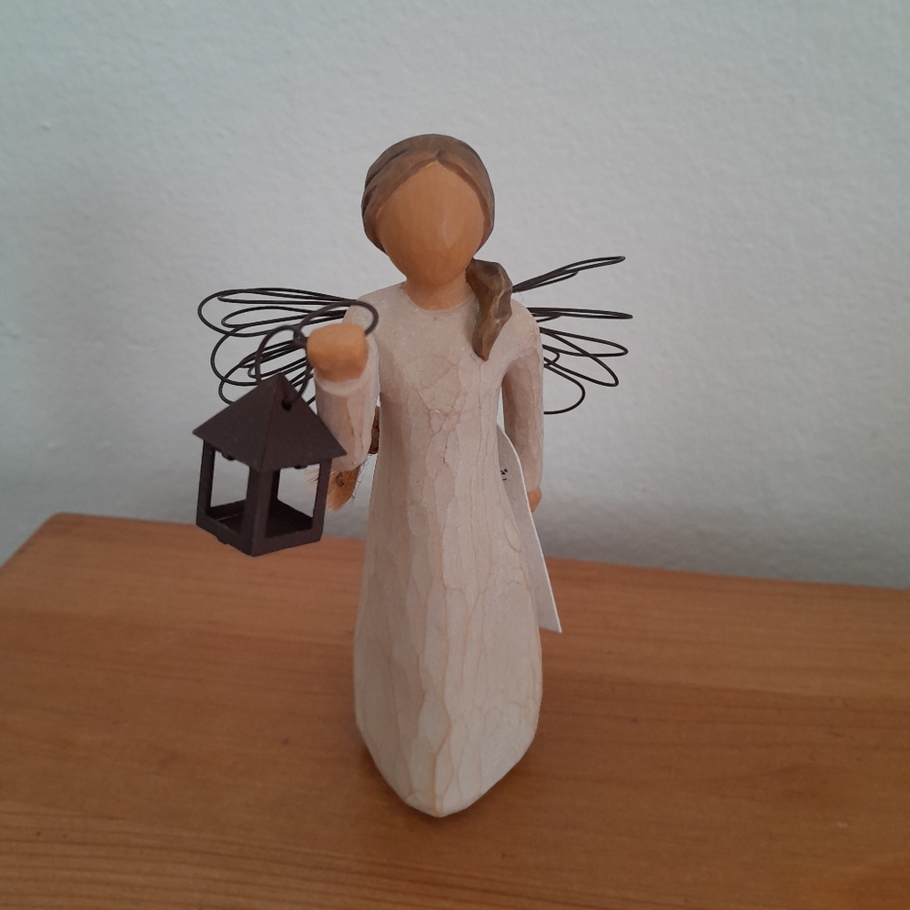 Willow Tree Cream and Brown Angel Accent Decor Angel Of Hope